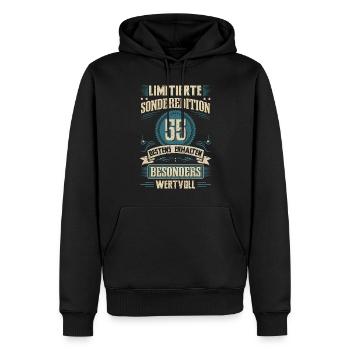 55th birthday born in 1967 Fifty-five - Men’s Premium Organic Hoodie - black - Front - Nico (187cm)