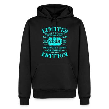 Anniversaire 2008 Édition Limitée Cadeau Occasion Cool - Sweat à capuche Premium bio Homme - noir - Devant - Nico (187cm)