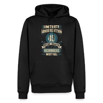 45. Geburtstag Jahrgang 1977 Fünfundvierzig - Männer Premium Bio Hoodie - Schwarz - Vorne - Nico (187cm)