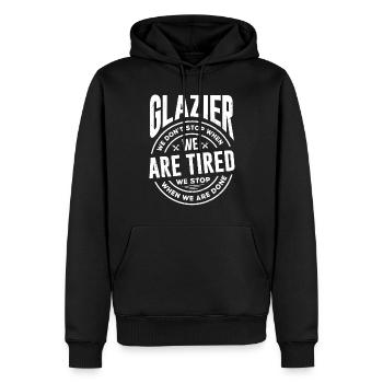 Glazier Window Fitter We Dont Stop When We Are - Männer Premium Bio Hoodie - Schwarz - Vorne - Nico (187cm)