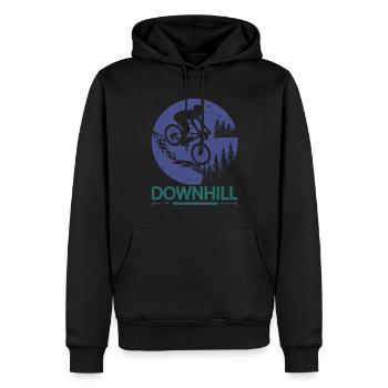 VTT Vélo de descente Biker - Sweat à capuche Premium bio Homme - noir - Devant - Nico (187cm)