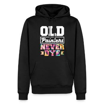 Painter Painting Old Painters Never Dye Funny - Men’s Premium Organic Hoodie - black - Front - Nico (187cm)
