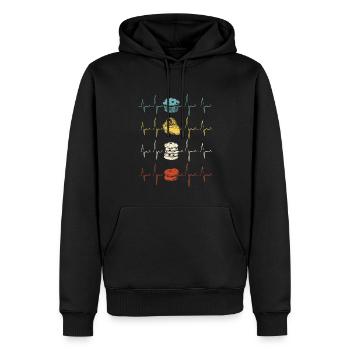 Pastry Chef Baking Baker Muffin Heartbeat - Männer Premium Bio Hoodie - Schwarz - Vorne - Nico (187cm)