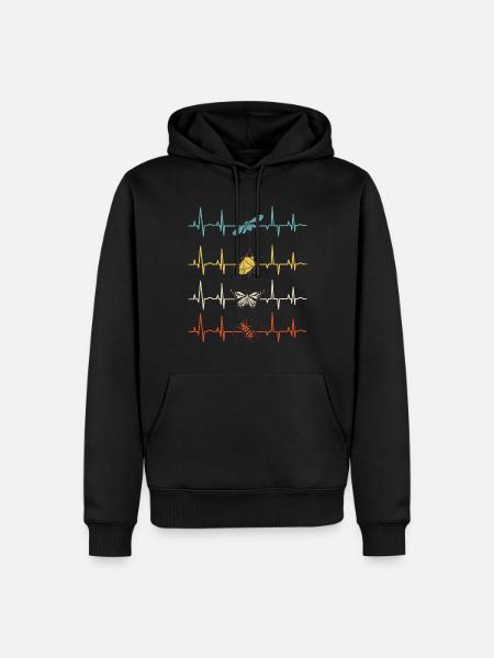 Entomology Entomologist Insects Bugs Heartbeat - Männer Premium Bio Hoodie - Schwarz