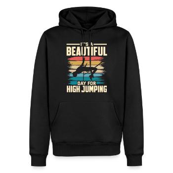 Sauteur en hauteur Athlétisme Belle journée pour - Sweat à capuche Premium bio Homme - noir - Devant - Nico (187cm)