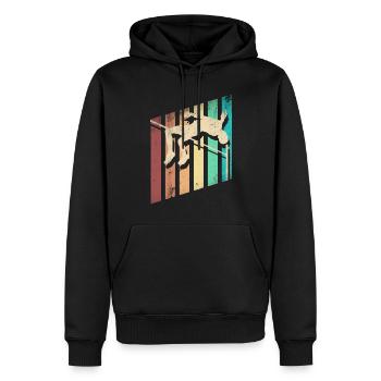 Saut en hauteur Sauteur Athlétisme - Sweat à capuche Premium bio Homme - noir - Devant - Nico (187cm)