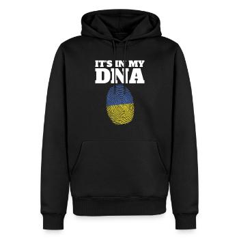 Es ist in meiner DNA -Ukraine -Flagge Ukraine -Fin - Männer Premium Bio Hoodie - Schwarz - Vorne - Nico (187cm)