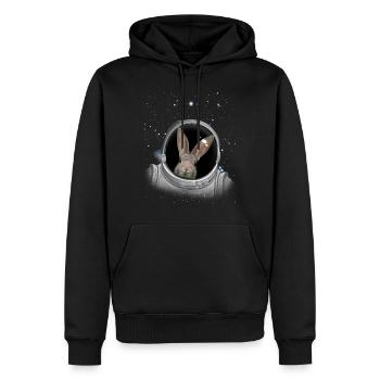 Kaninchen Astronaut Raum Astronomie Astronaut Kani - Männer Premium Bio Hoodie - Schwarz - Vorne - Nico (187cm)