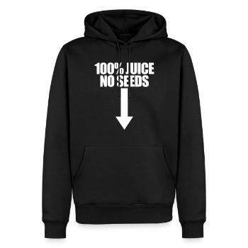 100% Saft ohne Samen Pfeil lustige M�nnervasektomi - Männer Premium Bio Hoodie - Schwarz - Vorne - Nico (187cm)