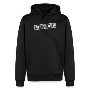Kastrierter Stempel lustiger Herren Vasektomie Ges - Männer Premium Bio Hoodie - Schwarz - Vorne - Nico (187cm)
