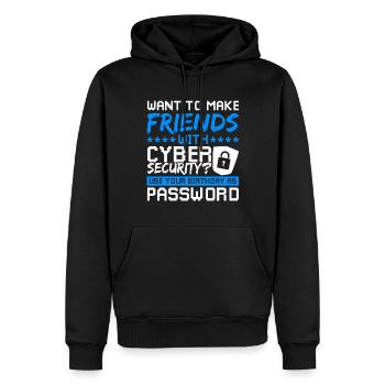 Cyber Security Passwort hacken - Männer Premium Bio Hoodie - Schwarz - Vorne - Nico (187cm)