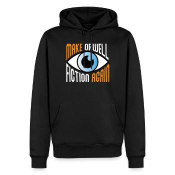 Machen Sie Orwell Fiction wieder libert�r Orwell 1 - Männer Premium Bio Hoodie - Schwarz - Vorne - Nico (187cm)