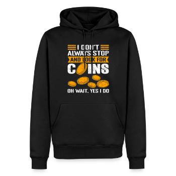 Coins Collect Numismatics Coin Collection - Men’s Premium Organic Hoodie - black - Front - Nico (187cm)
