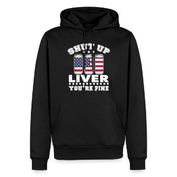 Halt die Halt die Leber, Sie sind in Ordnung, 4. J - Männer Premium Bio Hoodie - Schwarz - Vorne - Nico (187cm)
