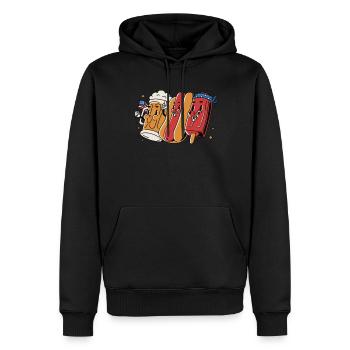 4. Juli Mug Hotdog Eis am Stiel Cartoon 4. Juli - Männer Premium Bio Hoodie - Schwarz - Vorne - Nico (187cm)