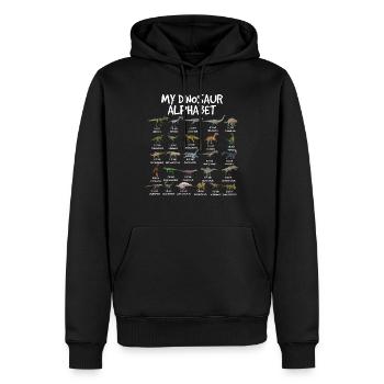 Mein Dinosaurier Alphabet zur�ck in die Schule Din - Männer Premium Bio Hoodie - Schwarz - Vorne - Nico (187cm)