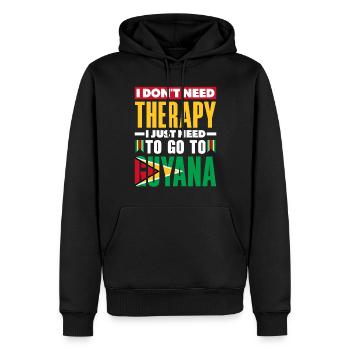 Guyana Guyana Guyana Drapeau Je n’ai pas besoin de thérapie - Sweat à capuche Premium bio Homme - noir - Devant - Nico (187cm)