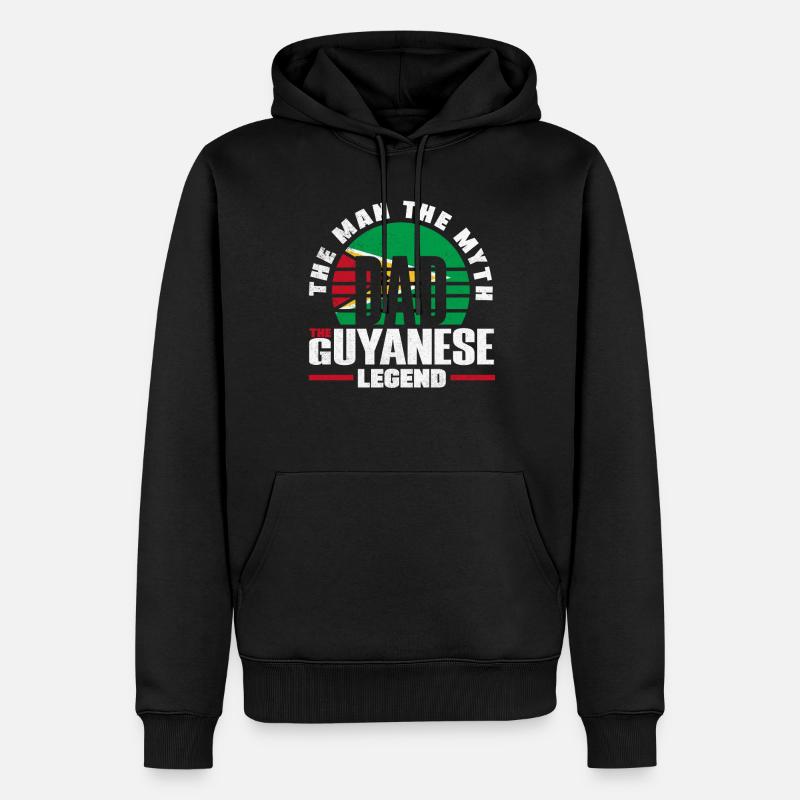Guyana Guyana Guyana Drapeau Père - Sweat à capuche Premium bio Homme - noir