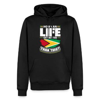 Guyana Drapeau Guyanais Comment la vie peut-elle être meilleure que - Sweat à capuche Premium bio Homme - noir - Devant - Nico (187cm)