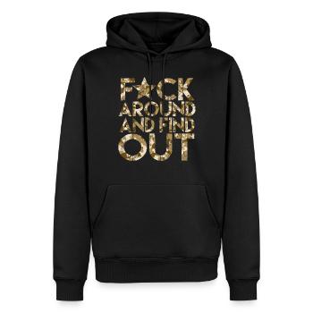 Fick herum und finde fafo f herum und finde es her - Männer Premium Bio Hoodie - Schwarz - Vorne - Nico (187cm)