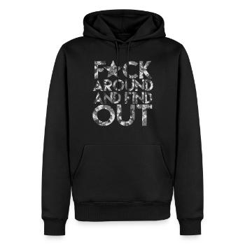 Fick herum und finde fafo f herum und finde es her - Männer Premium Bio Hoodie - Schwarz - Vorne - Nico (187cm)