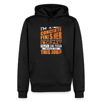 Ouvrier de la construction finisseur de béton bien sûr - Sweat à capuche Premium bio Homme - noir - Devant - Nico (187cm)