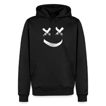 X Augen gl�ckliches Gesicht Emoticon x Eyed L�chel - Männer Premium Bio Hoodie - Schwarz - Vorne - Nico (187cm)
