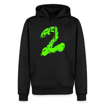 2 - Männer Premium Bio Hoodie - Schwarz - Vorne - Nico (187cm)