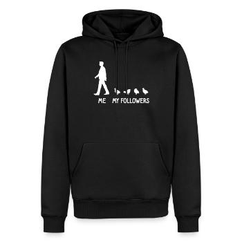 I Mes adeptes Éleveur de cailles Oiseau de caille - Sweat à capuche Premium bio Homme - noir - Devant - Nico (187cm)