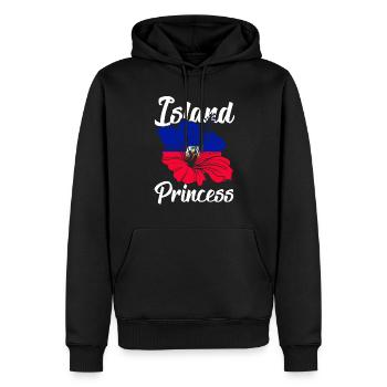 Île Princesse Haïti Haïti Haïti Drapeau - Sweat à capuche Premium bio Homme - noir - Devant - Nico (187cm)