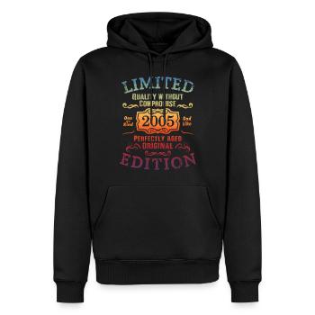 Anniversaire 2005 Édition Limitée Cadeau Occasion Cool - Sweat à capuche Premium bio Homme - noir - Devant - Nico (187cm)