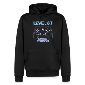 Anniversaire Niveau 67 Gaming Édition Limitée Gamer - Sweat à capuche Premium bio Homme - noir - Devant - Nico (187cm)