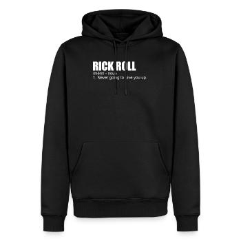 Rick Roll Meme Definition lustiger Meme Rick Roll - Männer Premium Bio Hoodie - Schwarz - Vorne - Nico (187cm)