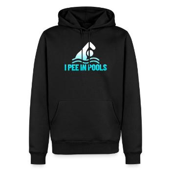 Ich pinkle in Pools lustiger Urlaubshumor schwimme - Männer Premium Bio Hoodie - Schwarz - Vorne - Nico (187cm)