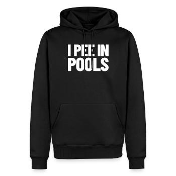 Ich pinkle in Pools lustiger Urlaubshumor schwimme - Männer Premium Bio Hoodie - Schwarz - Vorne - Nico (187cm)
