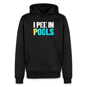 Ich pinkle in Pools lustiger Urlaubshumor schwimme - Männer Premium Bio Hoodie - Schwarz - Vorne - Nico (187cm)