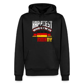 German Germany German Flag Happiest When Im In - Männer Premium Bio Hoodie - Schwarz - Vorne - Nico (187cm)