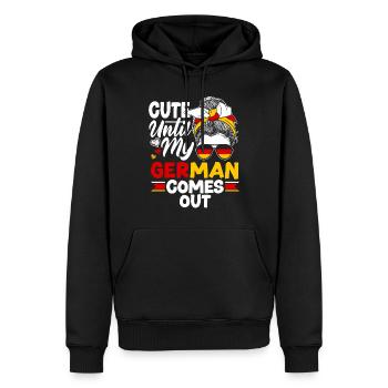 German Germany German Flag Cute Until My German - Männer Premium Bio Hoodie - Schwarz - Vorne - Nico (187cm)