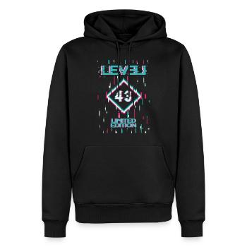 Anniversaire Niveau 43 Gaming Édition Limitée Gamer - Sweat à capuche Premium bio Homme - noir - Devant - Nico (187cm)