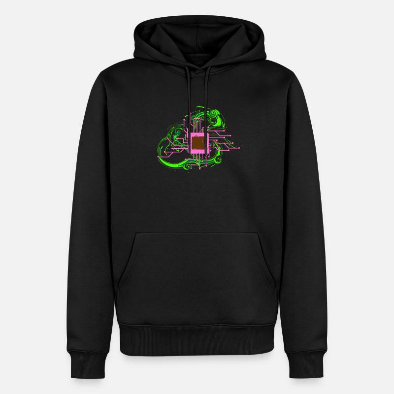 Computer CPU - Männer Premium Bio Hoodie - Schwarz