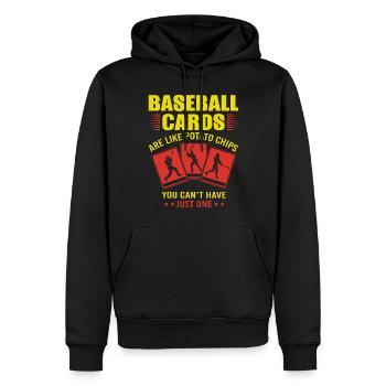 Baseball Karten Sammelkarten - Männer Premium Bio Hoodie - Schwarz - Vorne - Nico (187cm)