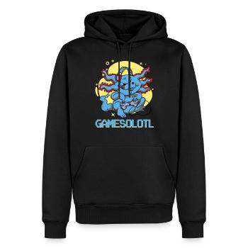 Gamesolotl Axolotl Video Game Player Gamer Axolotl - Männer Premium Bio Hoodie - Schwarz - Vorne - Nico (187cm)