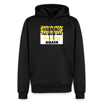 Warnung Die M�dchen trinken wieder die Frauen betr - Männer Premium Bio Hoodie - Schwarz - Vorne - Nico (187cm)