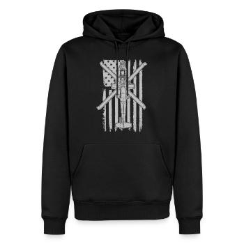 AH64 Apache Milit�rhubschrauber amerikanischer Fla - Männer Premium Bio Hoodie - Schwarz - Vorne - Nico (187cm)