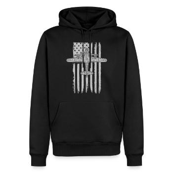 B-29 Superfording WWII Flugzeug American Flag B29 - Männer Premium Bio Hoodie - Schwarz - Vorne - Nico (187cm)