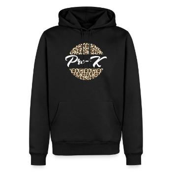 Pre-K-Cheetah-Druck zur�ck zum Schullehrer �ler - Männer Premium Bio Hoodie - Schwarz - Vorne - Nico (187cm)