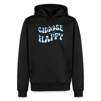 W�hlen Sie Happy Smile Face Motivate Inspire Happy - Männer Premium Bio Hoodie - Schwarz - Vorne - Nico (187cm)