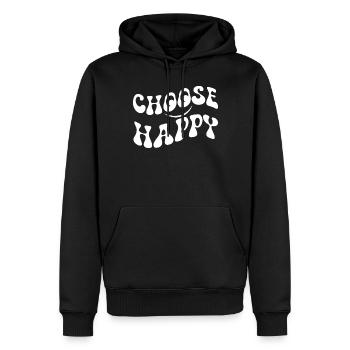 W�hlen Sie Happy Smile Face Motivate Inspire Happy - Männer Premium Bio Hoodie - Schwarz - Vorne - Nico (187cm)