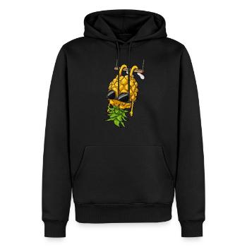 Schwingende Ananasschwinger verkehrt herum an ders - Männer Premium Bio Hoodie - Schwarz - Vorne - Nico (187cm)
