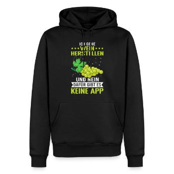 Winzer Weinherstellung Weinbauer Weinberg - Männer Premium Bio Hoodie - Schwarz - Vorne - Nico (187cm)